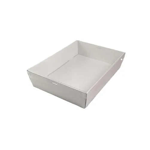 10 x White Disposable Catering Grazing Boxes Trays With Clear PET Lids