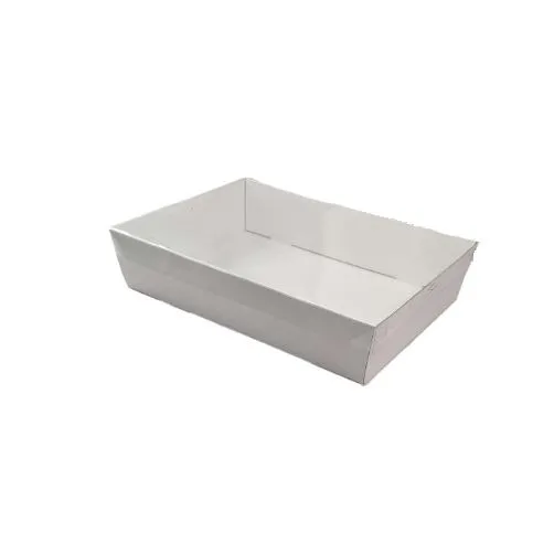 10 x White Disposable Catering Grazing Boxes Trays With Clear PET Lids