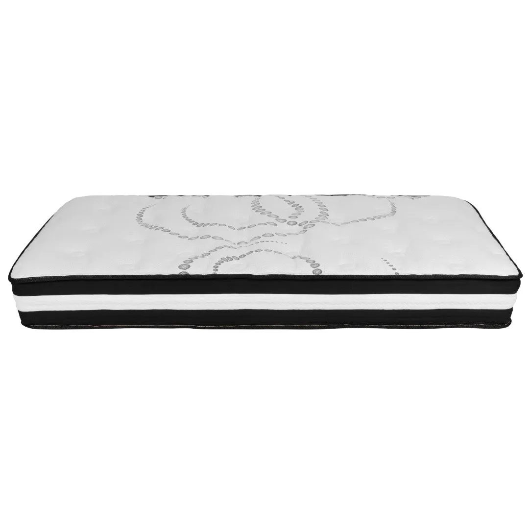 14 Inch Metal Platform Bed Frame with 10 Inch Pocket Spring Mattress in a Box and 2 Inch Cool Gel Memory Foam Topper - Twin