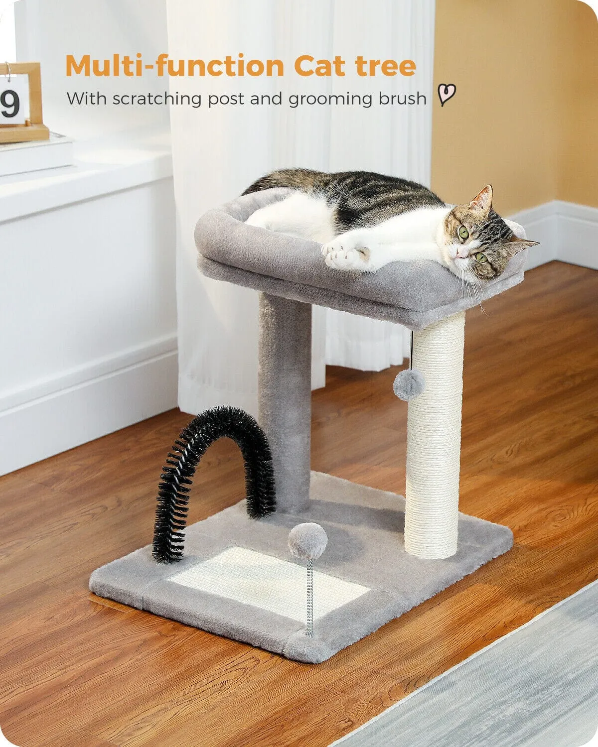 19.7" Cat Scratching Tree with Groomer