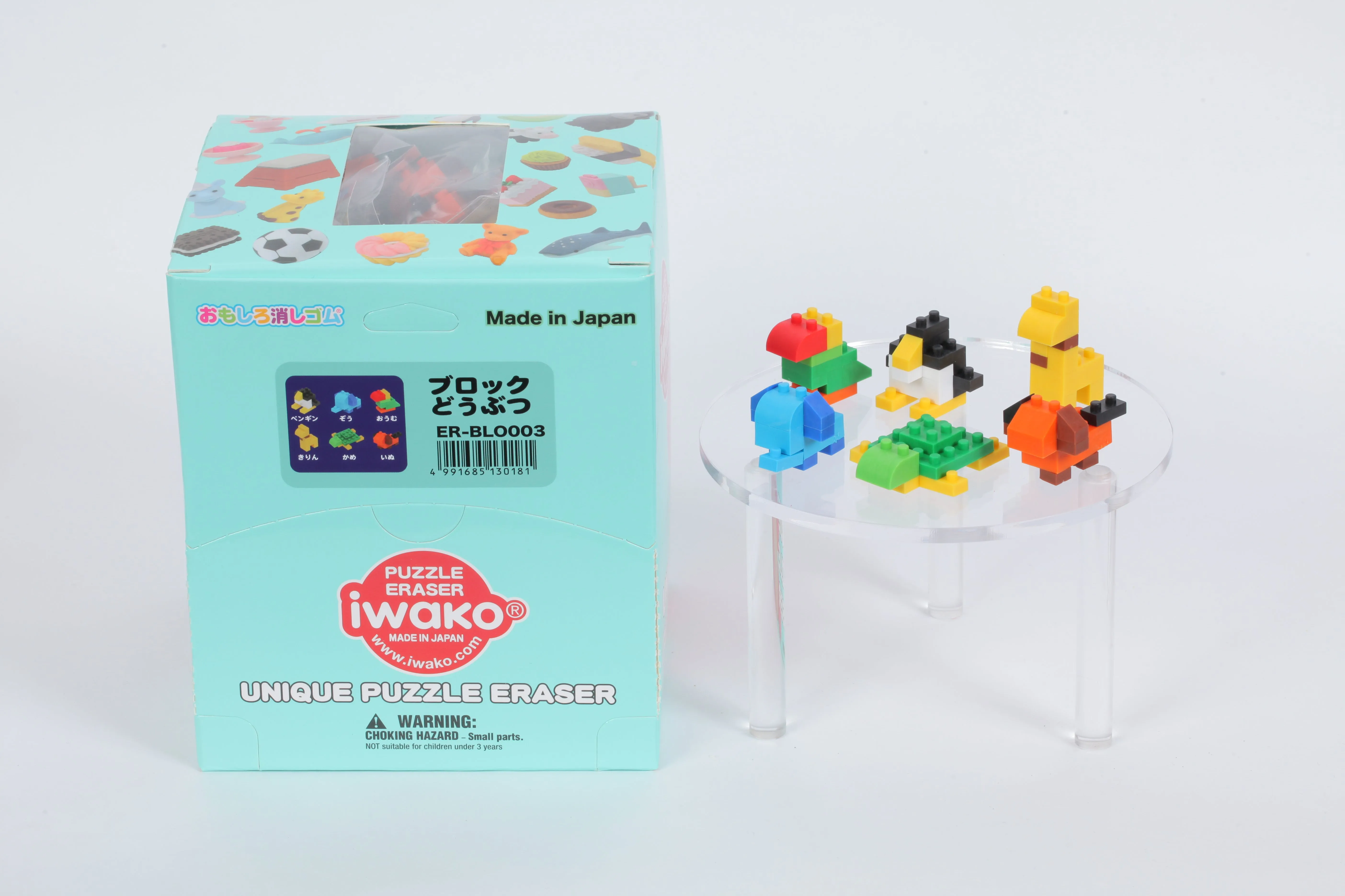 38281 IWAKO BLOCK ANIMALS ERASERS-60
