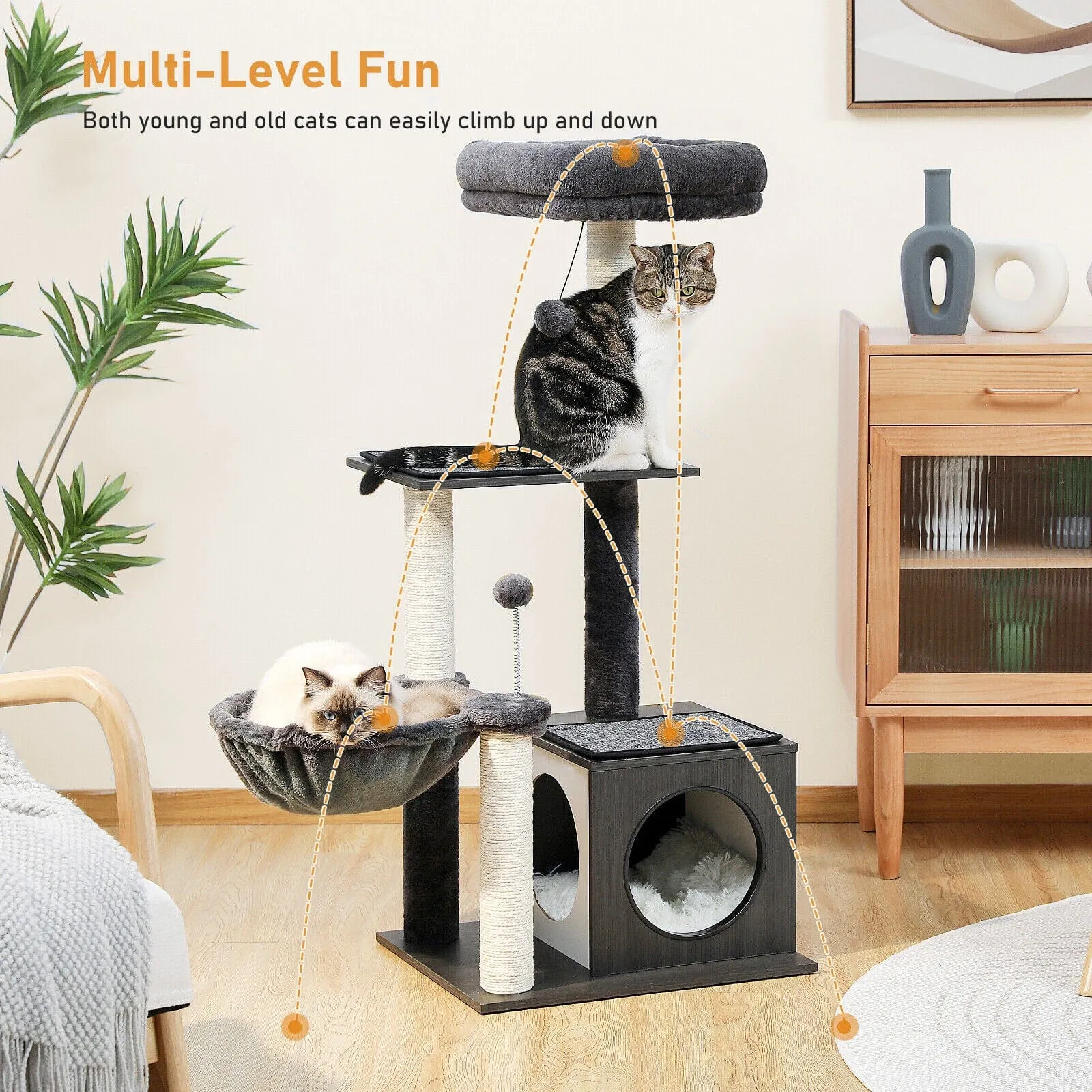43.3" Cat Scratching Post / Tree / Pole