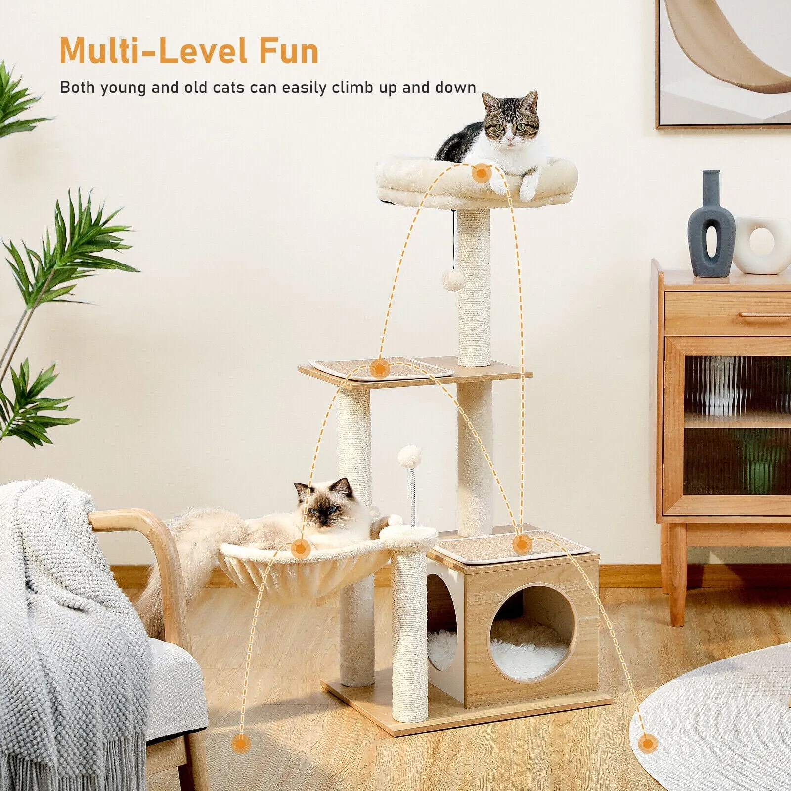 43.3" Cat Scratching Post / Tree / Pole