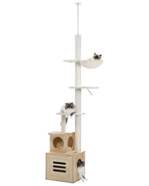 90.6"-110.2" Adjustable Floor to Ceiling Cat Scratching Post / Tree / Pole with Condo