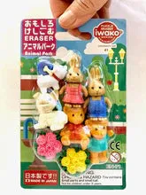 Animal Park Eraser Set by Iwako
