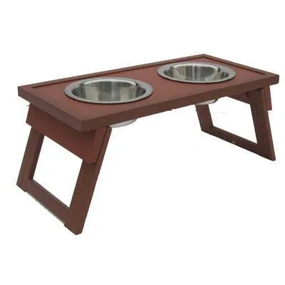 Dog Bowl Double Raised Lrg Che