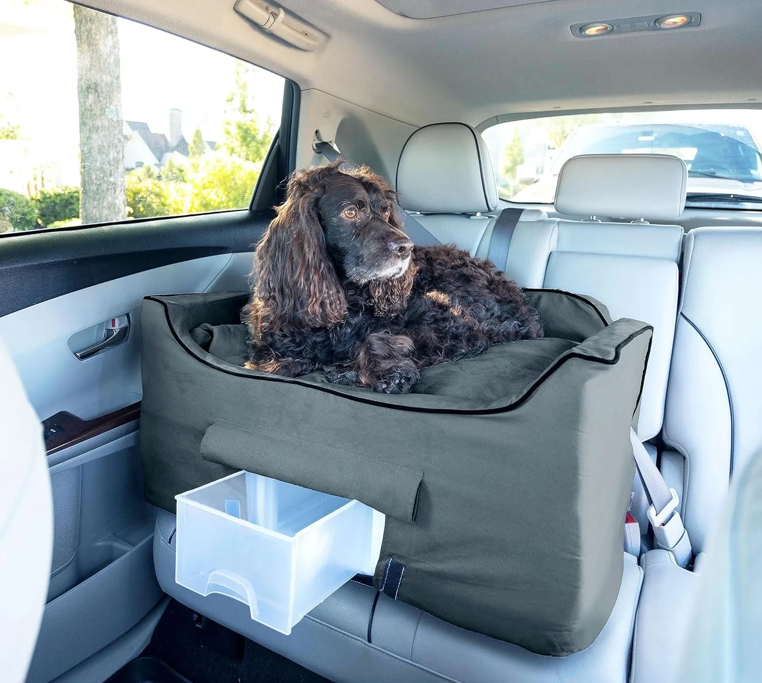 Elevate Your Dog's Car Experience with the Lookout II Dog Booster Car Seat: Comfort, Safety, and Convenient Storage for Medium-Sized Dogs