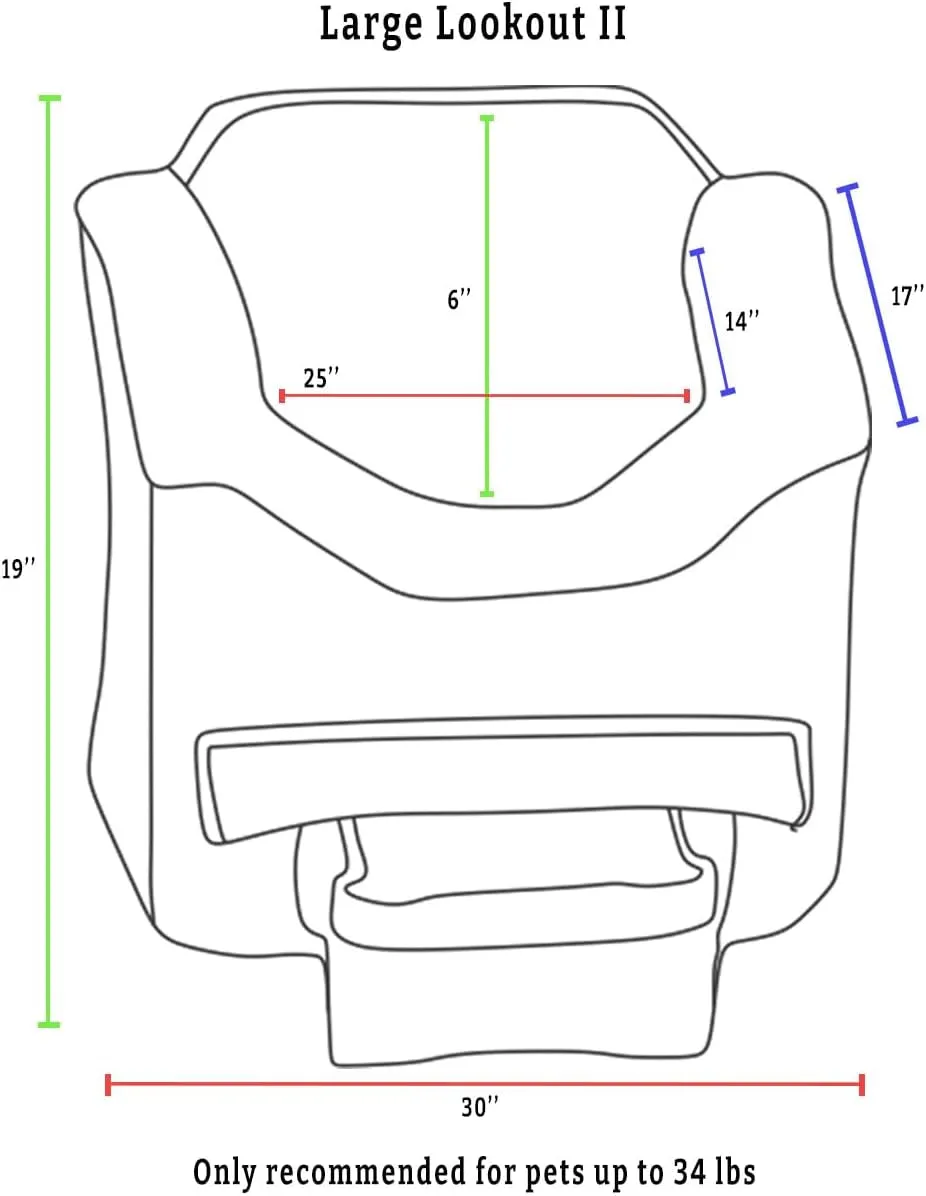 Elevate Your Dog's Car Experience with the Lookout II Dog Booster Car Seat: Comfort, Safety, and Convenient Storage for Medium-Sized Dogs