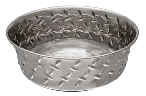 Loving Pets 7255 Pet Feeding Dish, M, 1 qt Volume, Rubber Base/Stainless Steel Body, Silver :EA: QUANTITY: 1