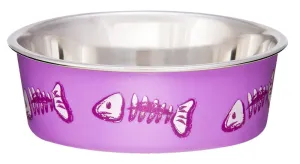Loving Pets 7751 Cat Bowl, 0.5 pt Volume, Stainless Steel, Lilac :EA: QUANTITY: 1