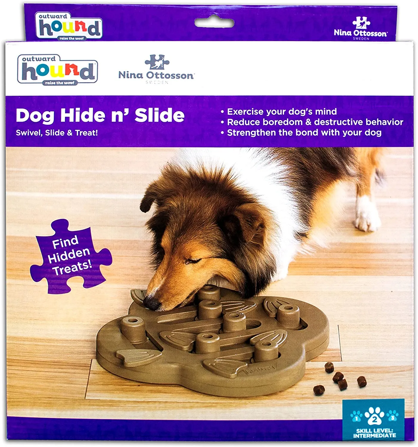 Nina Ottosson Dog Hide N' Slide Puzzle Game (Level 2 - Intermediate)