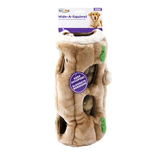 Outward Hound Hide-A-Squirrel Interactive Squeaky Plush Dog Toy