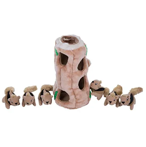 Outward Hound Hide-A-Squirrel Interactive Squeaky Plush Dog Toy