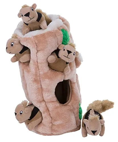 Outward Hound Hide-A-Squirrel Interactive Squeaky Plush Dog Toy