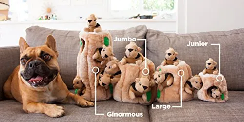 Outward Hound Hide-A-Squirrel Interactive Squeaky Plush Dog Toy