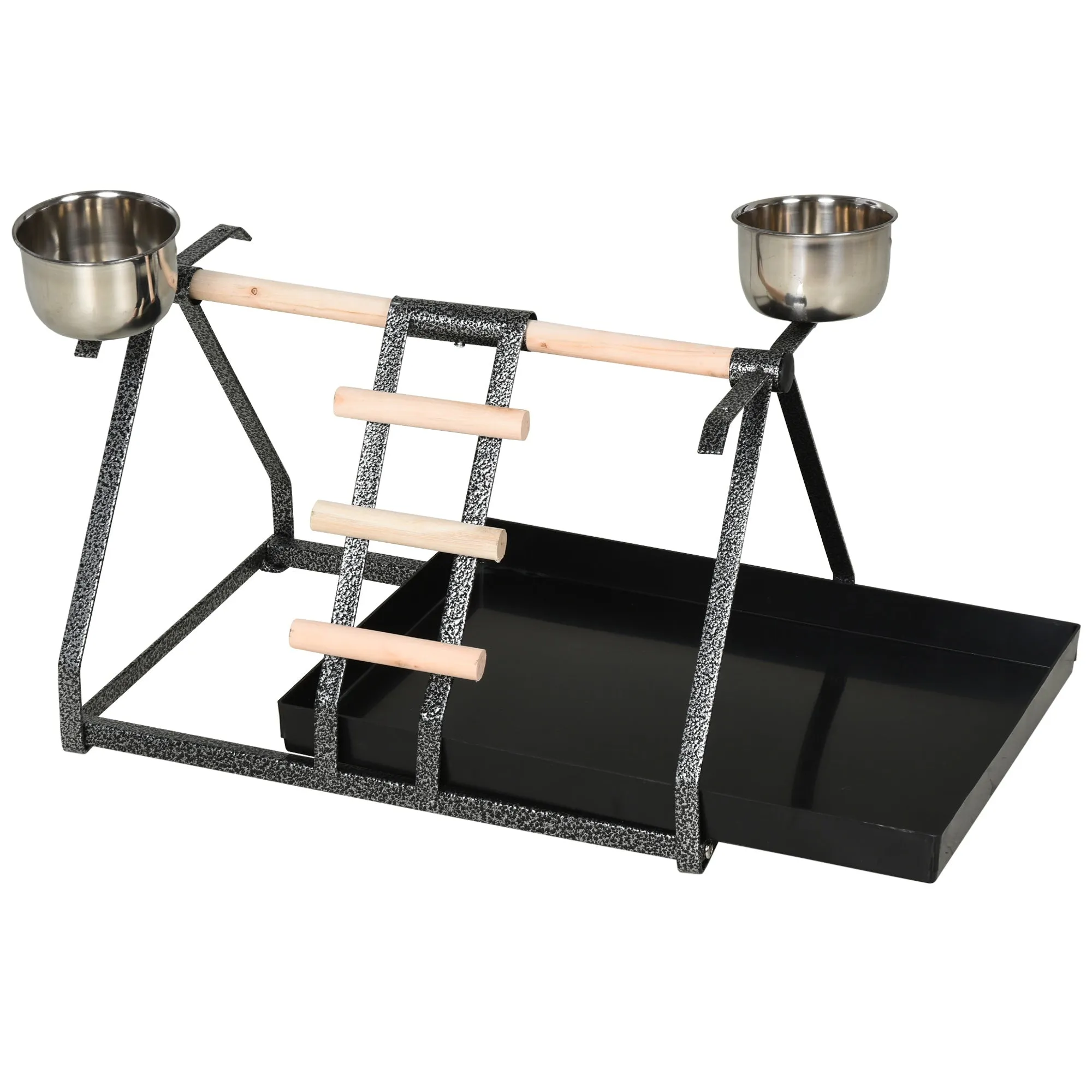 Pawhut Stainless Steel and Fir Wood Bird Stand