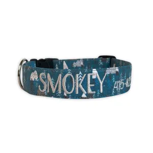 Personalized Dog Collar | Dark Turqoise Mountain Dog Collar | Duke & Fox®