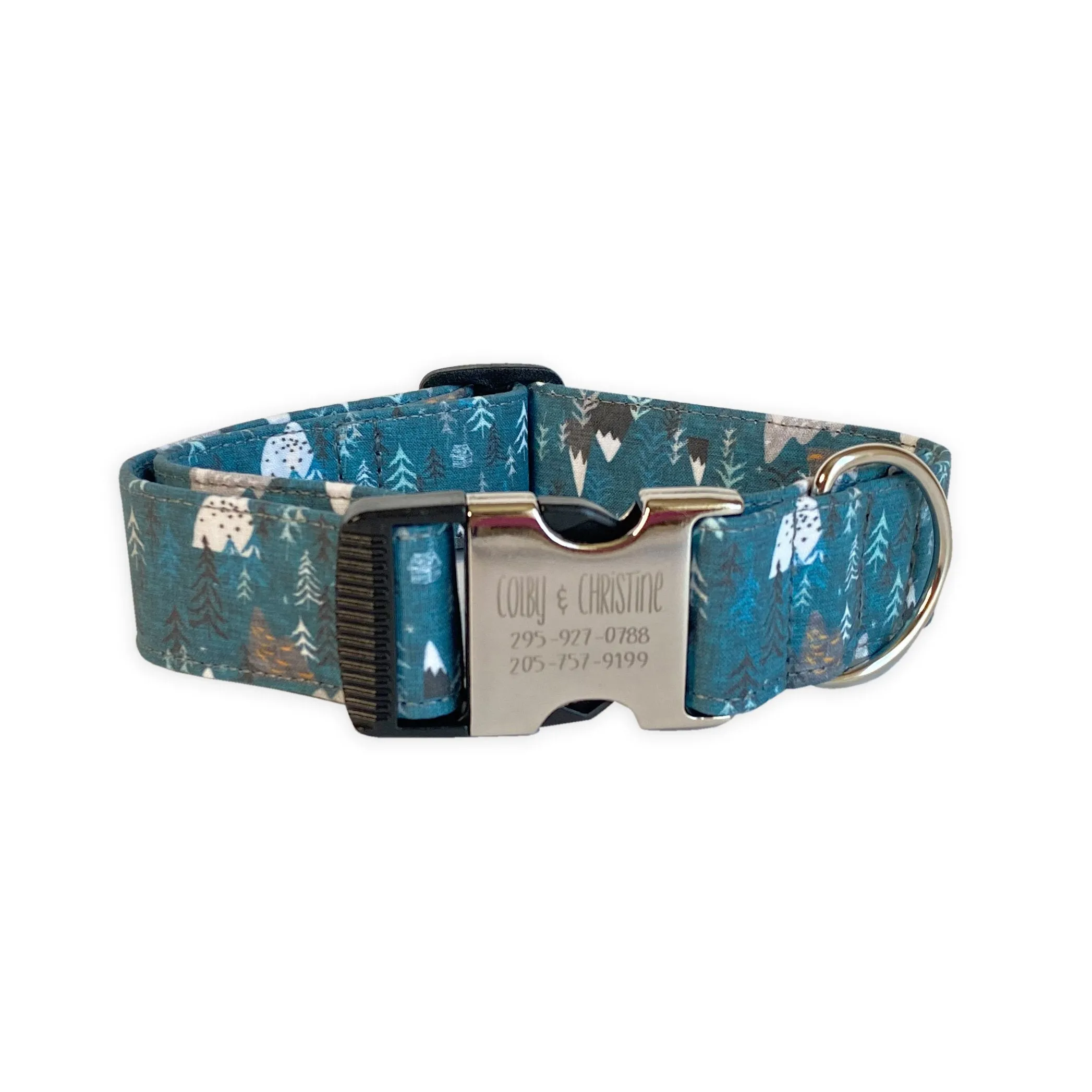 Personalized Dog Collar | Dark Turqoise Mountain Dog Collar | Duke & Fox®