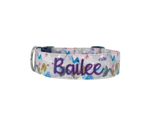 Personalized Dog Collar | Embroidered Purple Mountians Dog Collar