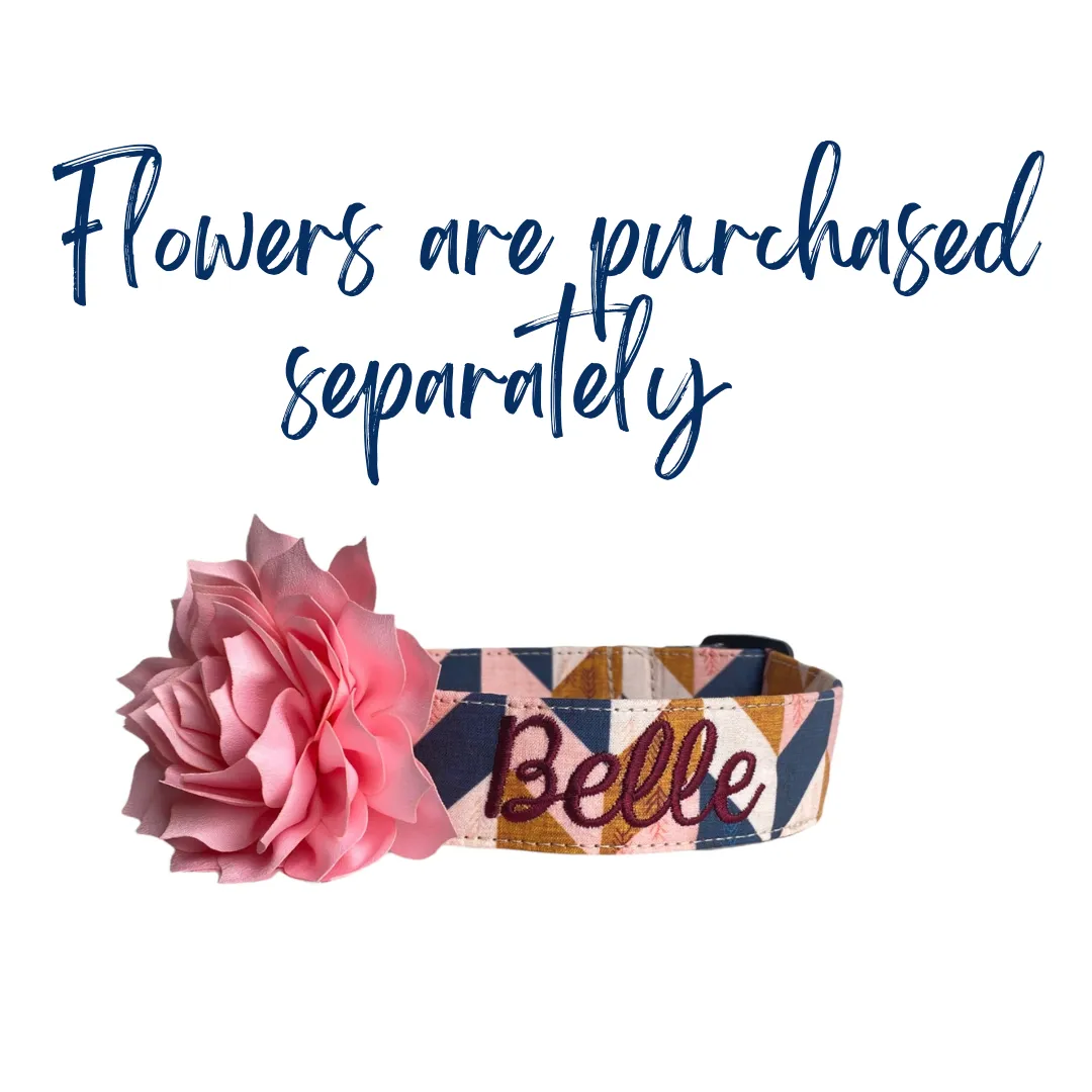 Personalized Dog Collar | Pink Navy Geometric Dog Collar | Duke & Fox®
