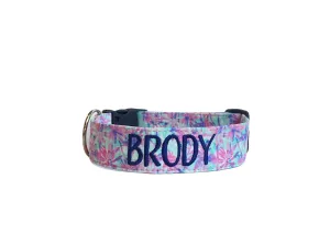 Personalized Dog Collar | Watercolor Palm Trees Dog Collar | Duke & Fox®