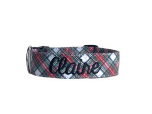 Personalized Dog Collar | White Tartan Plaid Dog Collar | Duke & Fox®