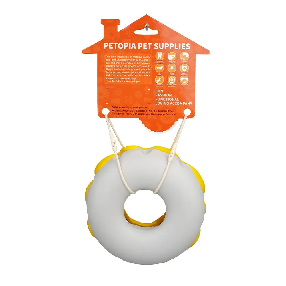 Petopia Tough Mochi Donut Rubber Dog Toy Assorted Colours^^^