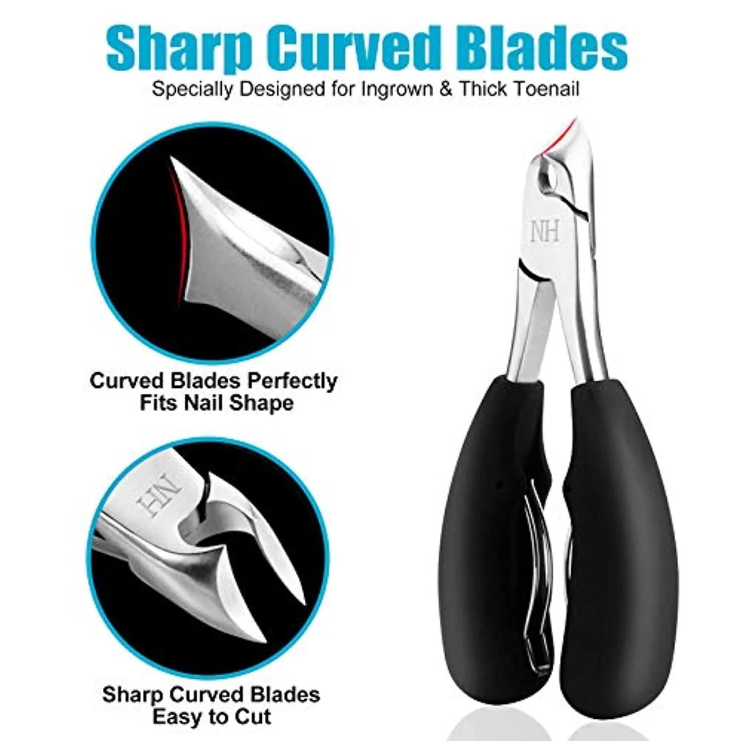Podiatrist Toenail Clippers, Professional Thick & Ingrown Toe Nail Clippers for Men & Seniors, Pedicure Clippers Toenail Cutters, Super Sharp Curved Blade Grooming Tool