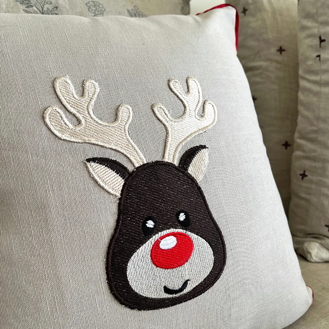 PoochMate Christmas Reindeer Square Pillow