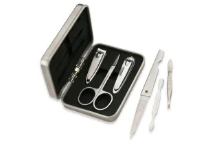 Profesional 6 Piece Stainless Steel Manicure Set in Case