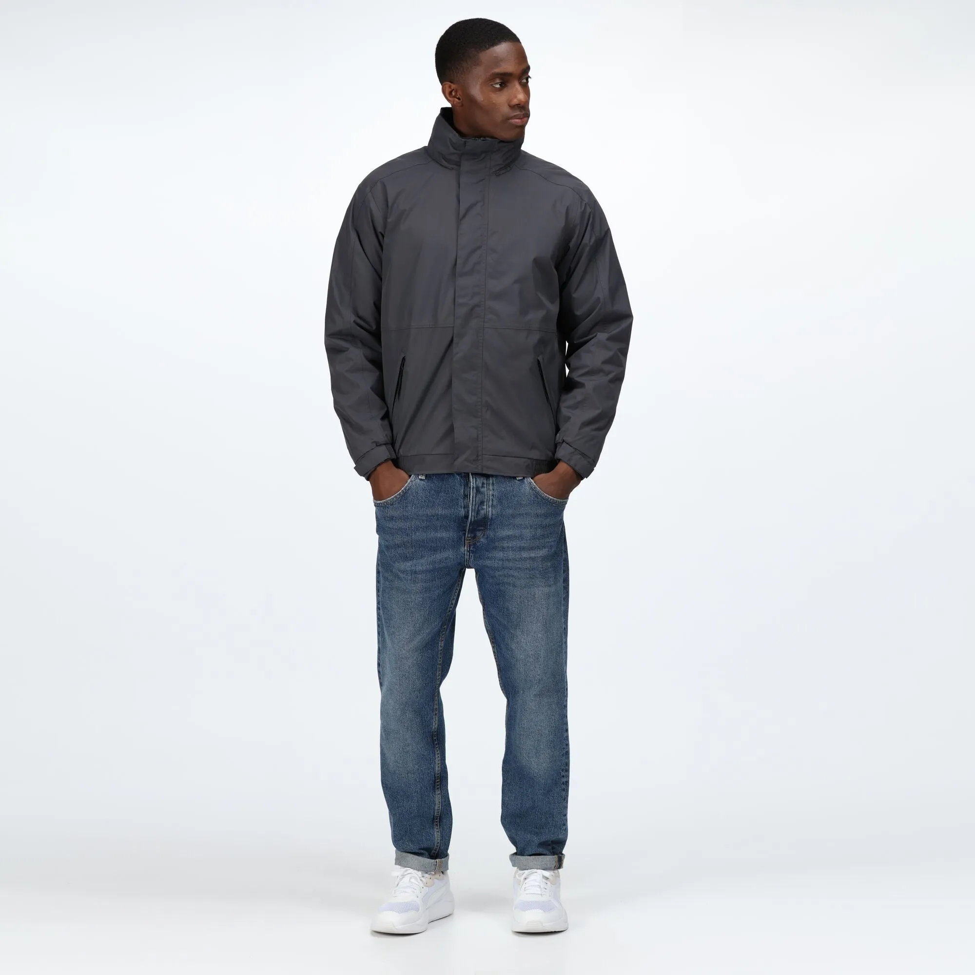 Regatta Mens Eco Dover Waterproof Windproof Fleece Lined Work Jacket -SEAL GREY