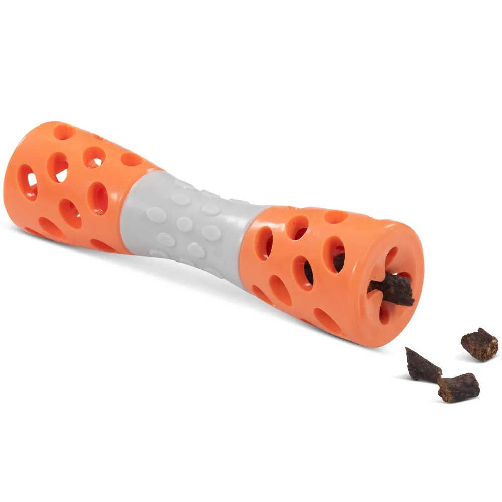Totally Pooched Toss'n Stuff Rubber Hourglass Dog Toy (Orange)