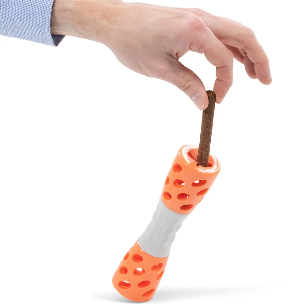 Totally Pooched Toss'n Stuff Rubber Hourglass Dog Toy (Orange)