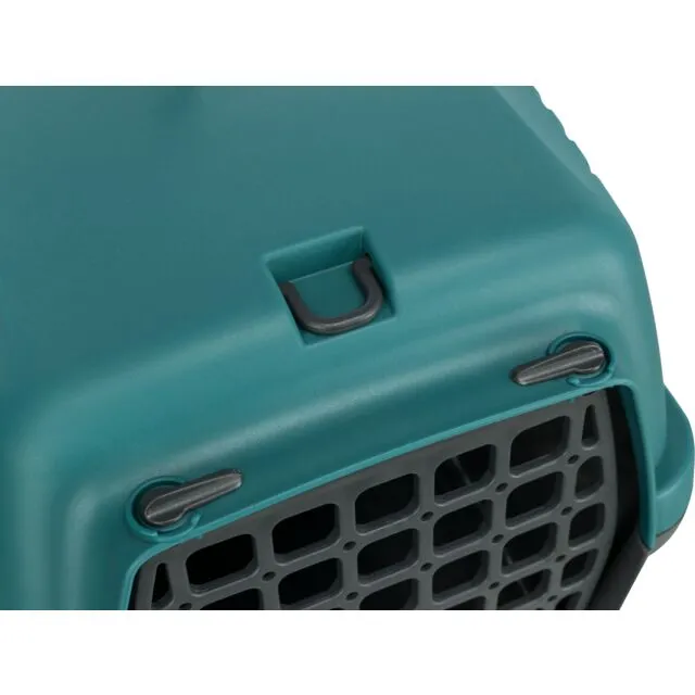 Trixie | Small Pet, Puppy & Kitten Transport Box | XS Capri 1 - Dark Grey & Petrol