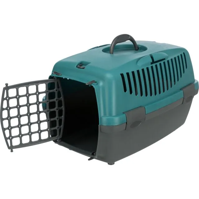 Trixie | Small Pet, Puppy & Kitten Transport Box | XS Capri 1 - Dark Grey & Petrol