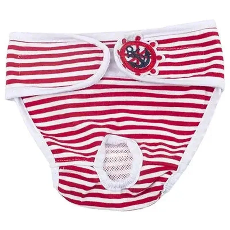 Washable Striped Dog Diaper Panties for Small to Medium Dogs