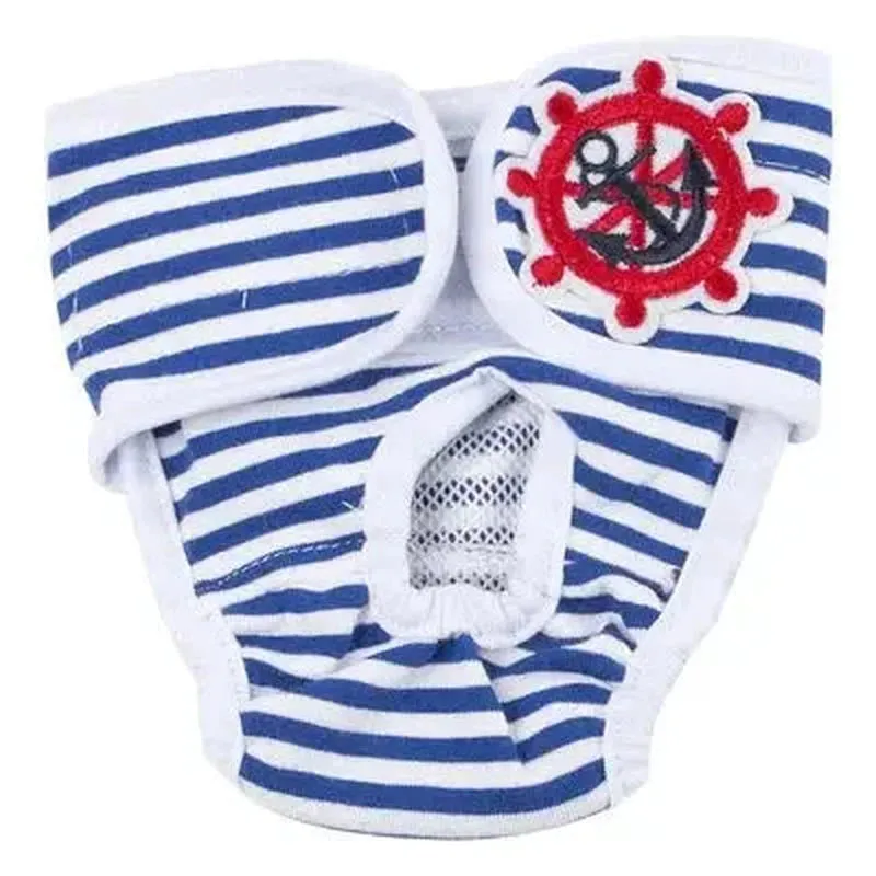 Washable Striped Dog Diaper Panties for Small to Medium Dogs