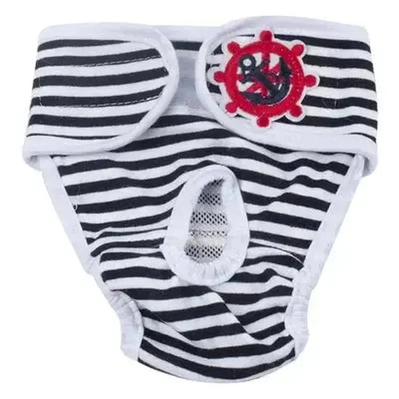 Washable Striped Dog Diaper Panties for Small to Medium Dogs