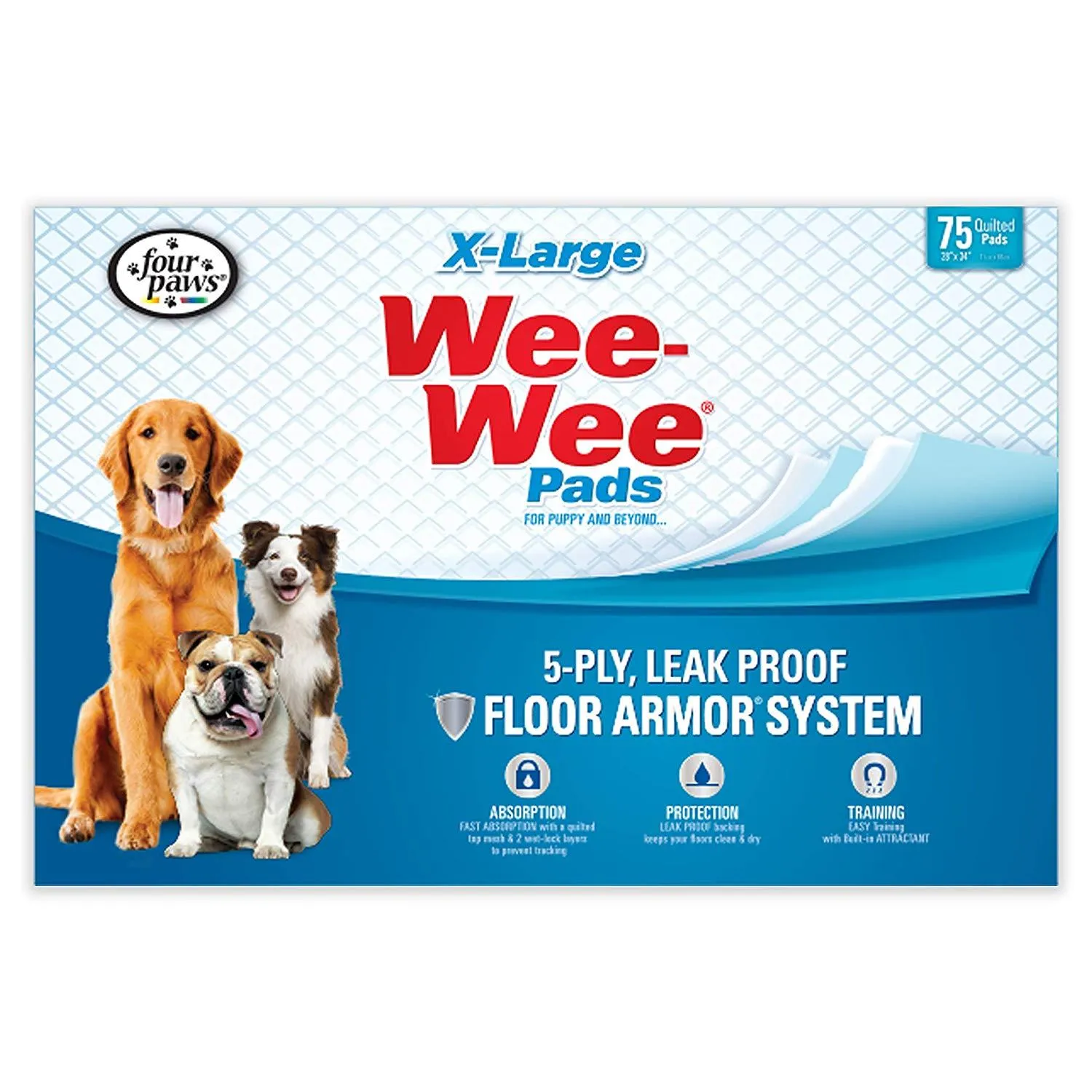 Wee-Wee Pads - Leak Proof Puppy Pads for Dogs - Various Pack Sizes Available
