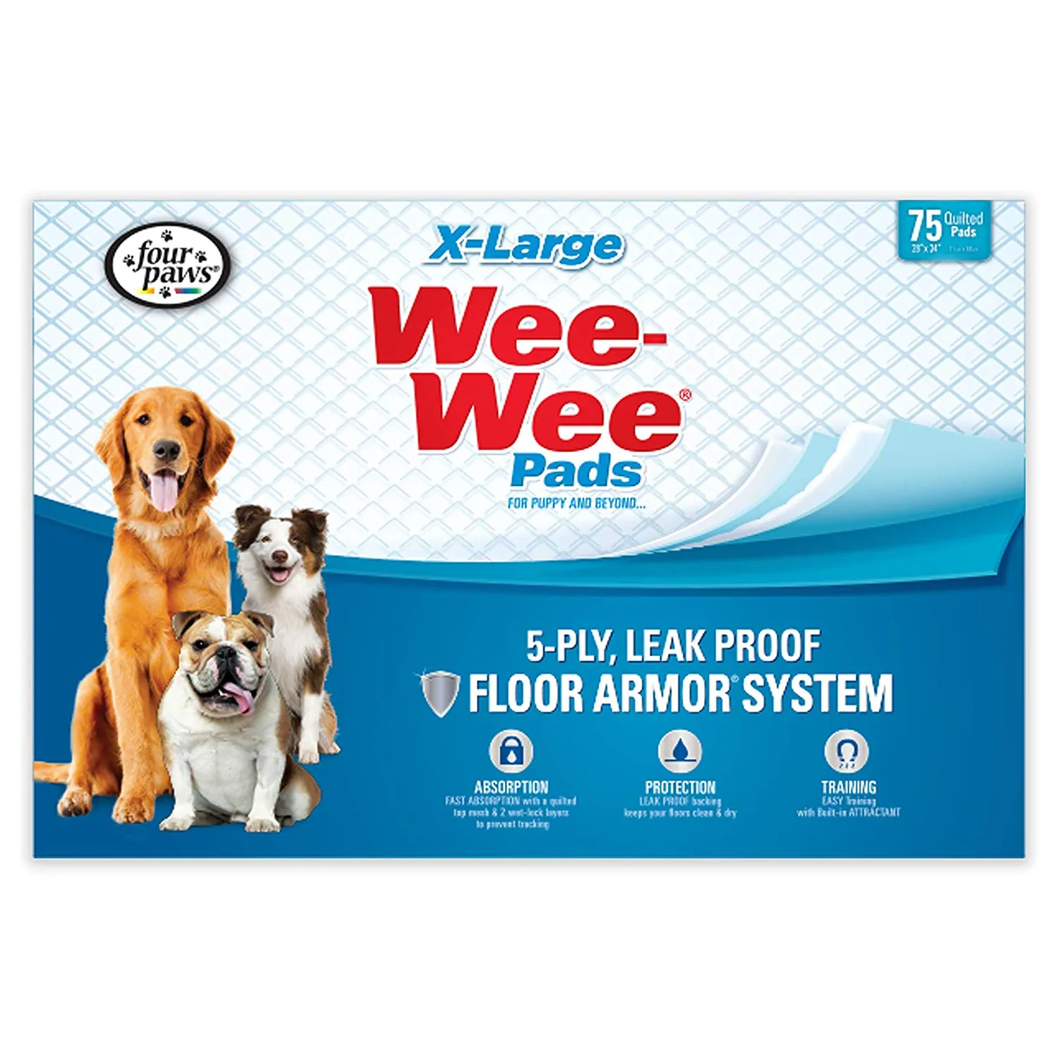 Wee-Wee Pads - Leak Proof Puppy Pads for Dogs - Various Pack Sizes Available